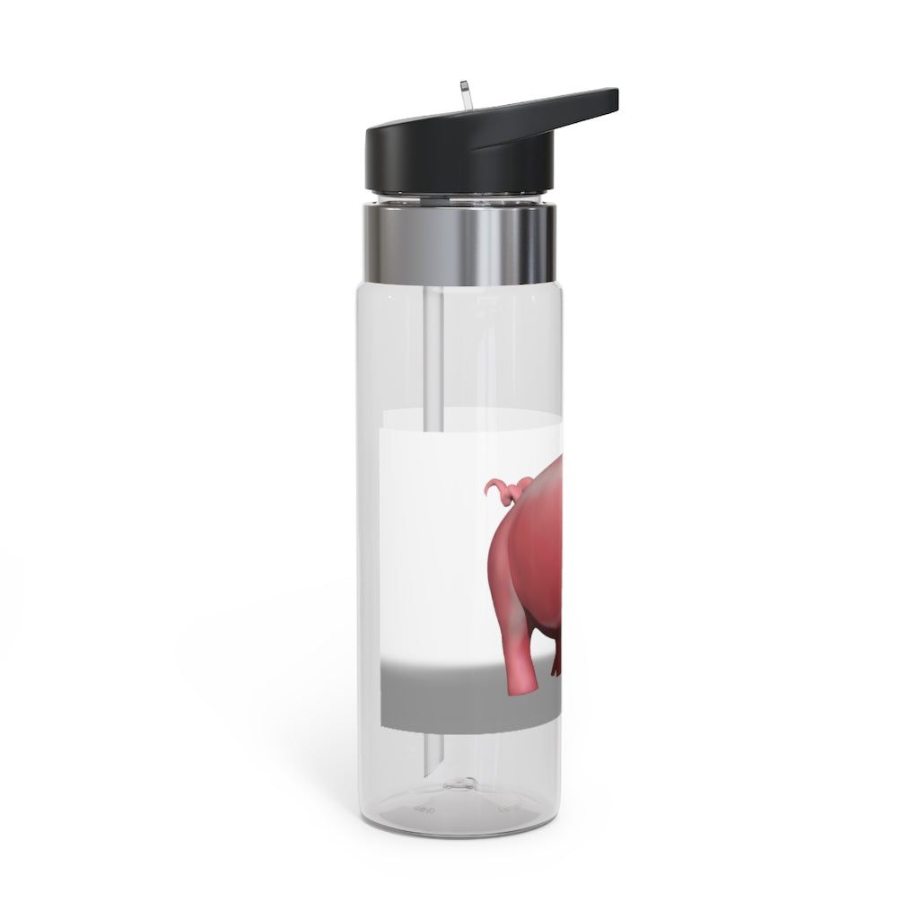 Pig Kensington Tritan™ Sport Bottle in vibrant colors with a carabiner hook and straw, showcasing its durable design.